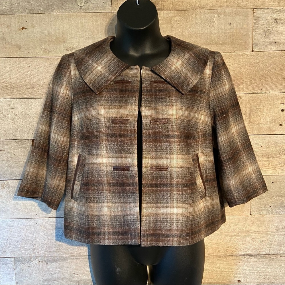 Laura Petites women's plaid retro jacket in size 14